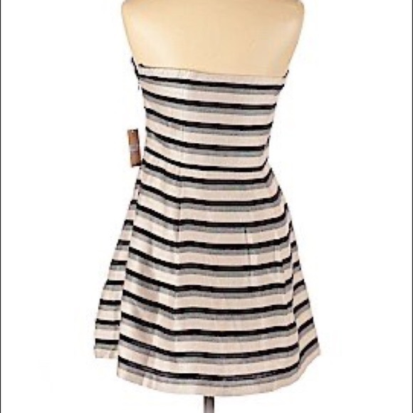 THII Black Stripe Strapless Cocktail Dress - Picture 2 of 16